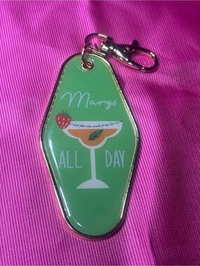 New Margs All Day Green Margarita Keychain Bag Charm